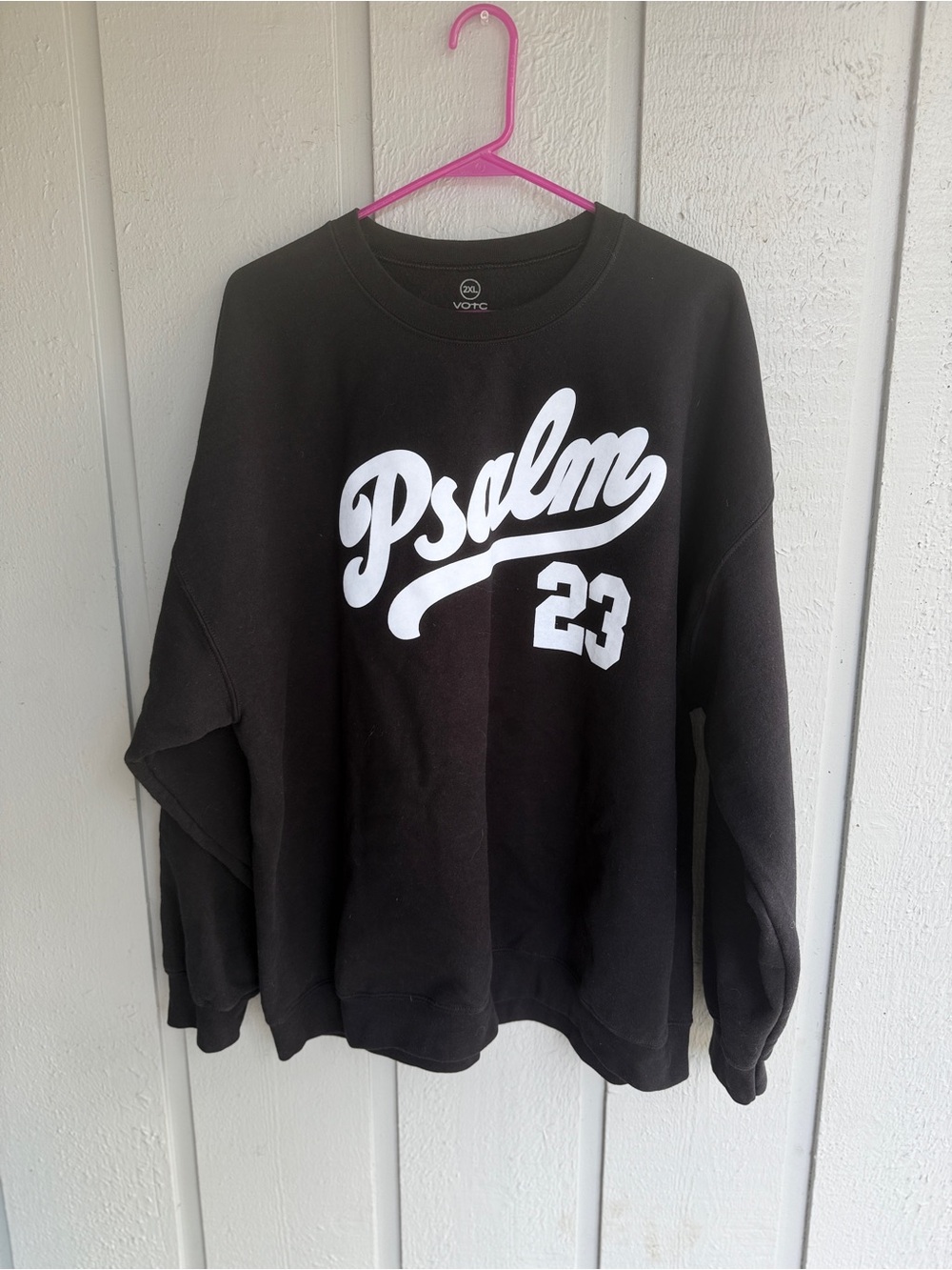 Men’s Wear your faith Psalm 23 Graphic Crewneck Sweatshirt - Black - Picture 2 of 5